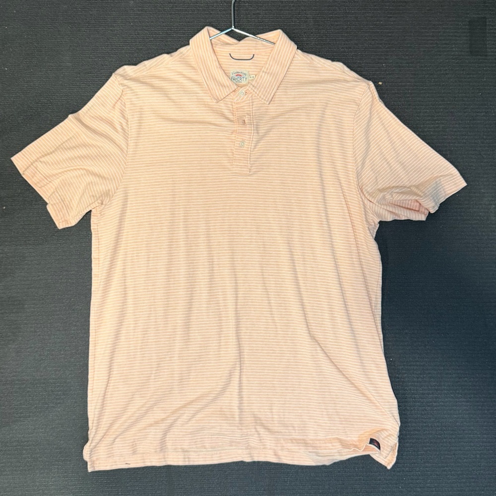 Faherty Men's Polo Shirt - Light Peach